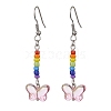 Glass Butterfly Dangle Earrings EJEW-JE05589-3
