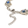 Hamsa Hand Tibetan Style Alloy Bracelets for Women BJEW-JB07728-5