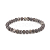 Round Natural Agate Stretch Beaded Bracelets BJEW-JB08196-02-1