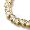 Rack Plating Brass Pave Clear Cubic Zirconia Link Bracelets KK-R158-13G-2