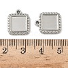 304 Stainless Steel Pendant Cabochon Settings STAS-D127-01P-3