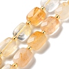 Natural Yellow Hematoid Quartz/Golden Healer Quartz  Beads Strands G-H061-A06-01-1