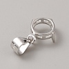 Rhodium Plated 925 Sterling Silver Open Back Bezel Pendant Cabochon Settings STER-WH0004-018A-2