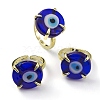 Lampwork Evil Eye Open Cuff Ring RJEW-M147-01LG-08-1