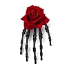 Skeleton with Rose Flower Plastic Alligator Hair Clips PHAR-M015-01C-1