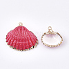 Spray Paint & Electroplate Sea Shell Pendants SSHEL-S262-08G-2