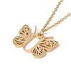 Initial Letter with Butterfly Pendant Necklace NJEW-C026-01G-U-3