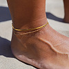 Stainless Steel Double Layer Chain Anklets for Women WG1529C-06-1