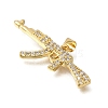 Rack Plating Brass Micro Pave Cubic Zirconia Pendants ZIRC-F142-27G-2