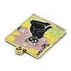 Word Temperance Alloy Enamel Pendants ENAM-M062-01A-G-2