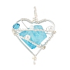 Electroplated Natural Quartz Copper Wire Wrapped Pendants PALLOY-TA00429-02-1