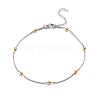 304 Stainless Steel Round Snake Chain Anklets LS-AJEW-G024-13A-1