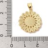 Flower Rack Plating Brass Cubic Zirconia Pendants KK-K385-61G-4