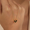 Golden Brass Heart Pendant Necklace for Women LS-WZ0134-1-1-3
