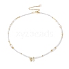 Brass Butterfly Pendant Natural Pearl Necklaces NJEW-L119-05G-2