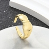 Rack Plating Brass Round Beaded Cuff Rings for Women RJEW-M028-77G-2