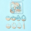 16Pcs 8 Styles Transparent Resin & White Wood Pendants RESI-FS0001-82-7