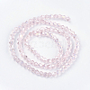 Transparent Electroplate Glass Beads Strands GLAA-F029-4mm-A26-2