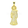 Rack Plating Brass Micro Pave Clear Cubic Zirconia Pendants KK-B091-30G-01-1