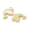 Brass Pave Natural Shell Pendants KK-L239-029G-2