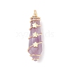 Natural Amethyst Pointed Pendants PALLOY-JF01703-01-1