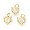 Rack Plating Brass Micro Pave Clear Cubic Zirconia Charms KK-C011-30G-3