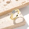 Brass Micro Pave Clear Cubic Zirconia Cuff Finger Rings for Women RJEW-B112-17GP-1