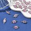 SHEGRACE Brass Pave Cubic Zirconia Square Connector Charms XGRQ2O264-440E-P-4