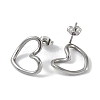 Non-Tarnish Twisted Heart 304 Stainless Steel Stud Earrings for Women EJEW-P276-01P-3