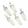 Luminous/Glow Bullet Glass Pointed Pendants GLAA-K058-01P-02-1