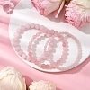 3Pcs Round Natural Rose Quartz Beads Stretch Bracelets BJEW-JB10963-5