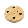 Flat Round Natural Bamboo Soap Case Holder AJEW-WH0023-33-2