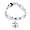 Christmas Theme Synthetic Moonstone and Alloy Snowflake
Charms Bracelets for Women BJEW-TA00560-2