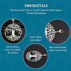 Unicraftale 20Pcs Flat Round with Tree of Life 201 Stainless Steel Filigree Pendant Decorations HJEW-UN0001-10-5