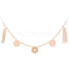Wooden Banners with Flower Tassels Pendant Hanging Bunting FIND-WH20019-93A-1