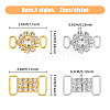 8Pcs 4 Styles Brass Crystal Rhinestone Connector Charms KK-HY0003-35-2