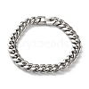 304 Stainless Steel Cuban Link Chain Bracelets for Men BJEW-Z081-01P-03-4