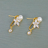 Elegant Brass Pave Clear Cubic Zirconia Stud Earrings WX5814-3