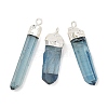 Natural Quartz Crystal Pointed Pendants G-P253-03S-10-1