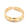 Ion Plating(IP) 304 Stainless Steel Hollow Open Cuff Ring for Women RJEW-L103-35G-2