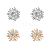 DICOSMETIC 4Pcs 2 Styles Brass & Alloy Micro Pave Clear Cubic Zirconia Shank Buttons DIY-DC0002-66-1