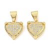 Brass Micro Pave Clear Cubic Zirconia Pendants ZIRC-P115-07C-G-1
