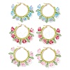 Glass Hoop Earrings EJEW-TA00589-1