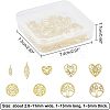 Olycraft 144Pcs 9 Styles Hollow Alloy Cabochons MRMJ-OC0002-41-2