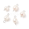 Natural Cultured Freshwater Pearl Beads Connector Charms PALLOY-JF01551-01-1