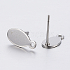 Non-Tarnish 304 Stainless Steel Stud Earring Findings STAS-P198-29-2