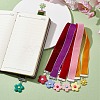 6Pcs 6 Colors Velvet Ribbon Bookmarks AJEW-JK00268-2