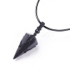 Natural Obsidian Pendants Necklaces NJEW-E140-A03-2