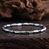 Synthetic Non-magnetic Hematite Beads Stretch Bracelets for Men RH6597-1