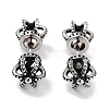 Crown 316 Surgical Stainless Steel Stud Earrings EJEW-Z050-40AS-1